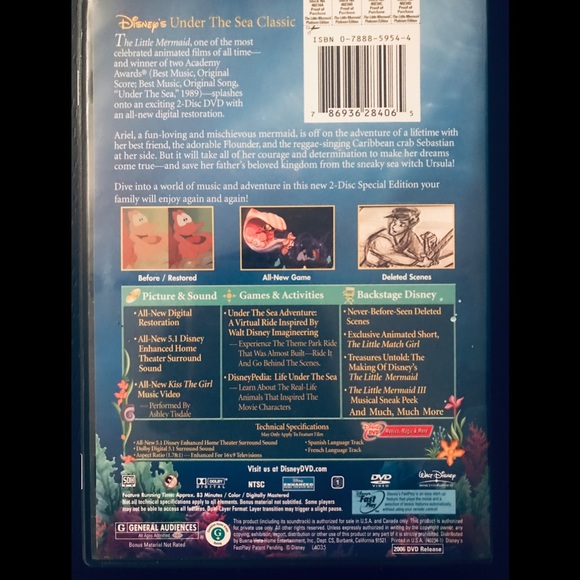 The Little Mermaid 2-Disc Platinum Edition - Picture 2 of 4
